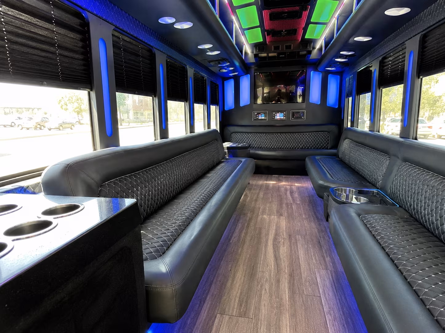 chula vista 15 passenger party bus inside