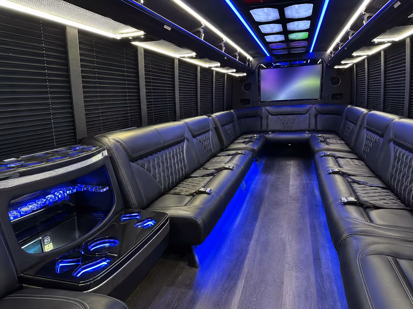 chula vista 20 passenger party bus inside