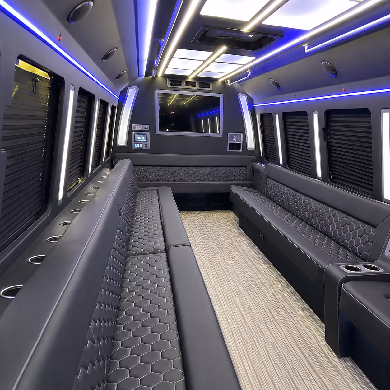 chula vista 40 passenger party bus inside